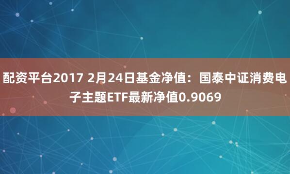 配资平台2017 2月24日基金净值：国泰中证消费电子主题ETF最新净值0.9069